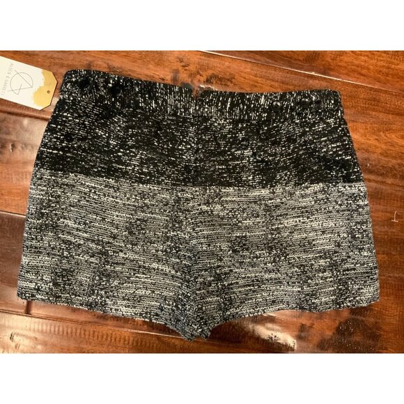 BCBGMaxAzria "Bruna" Black & White Tweed Mini Shorts, Size XS - Picture 6 of 8